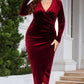Women's V-neck Dress With Regular Sleeves