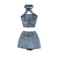 Hanging Neck And Backless Fashion Suit