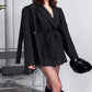 Solid Color Large Lapel Loose Lace-up Suit Jacket