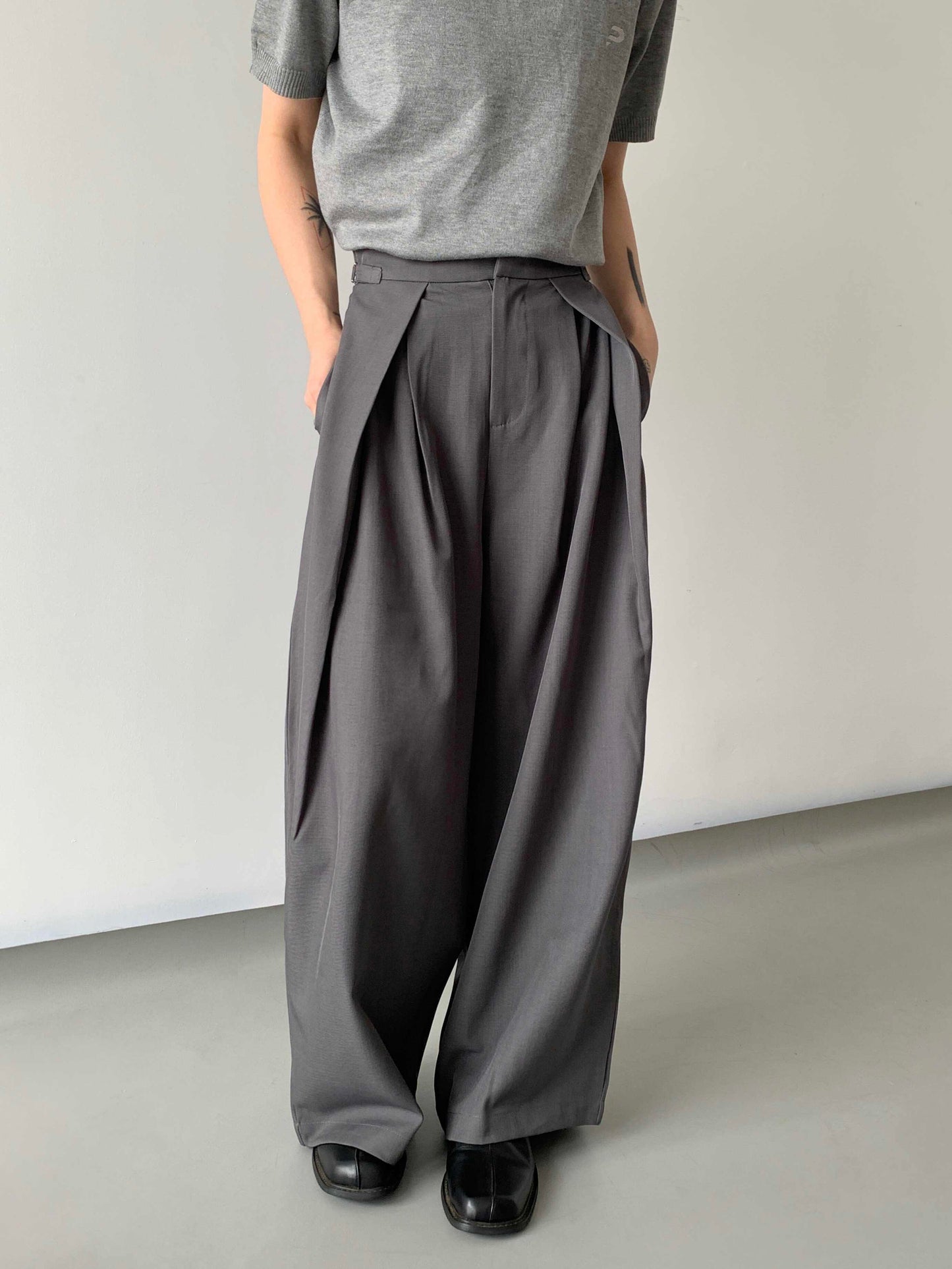 Adjustable Waist Design Versatile Suit Relaxed Casual Pants