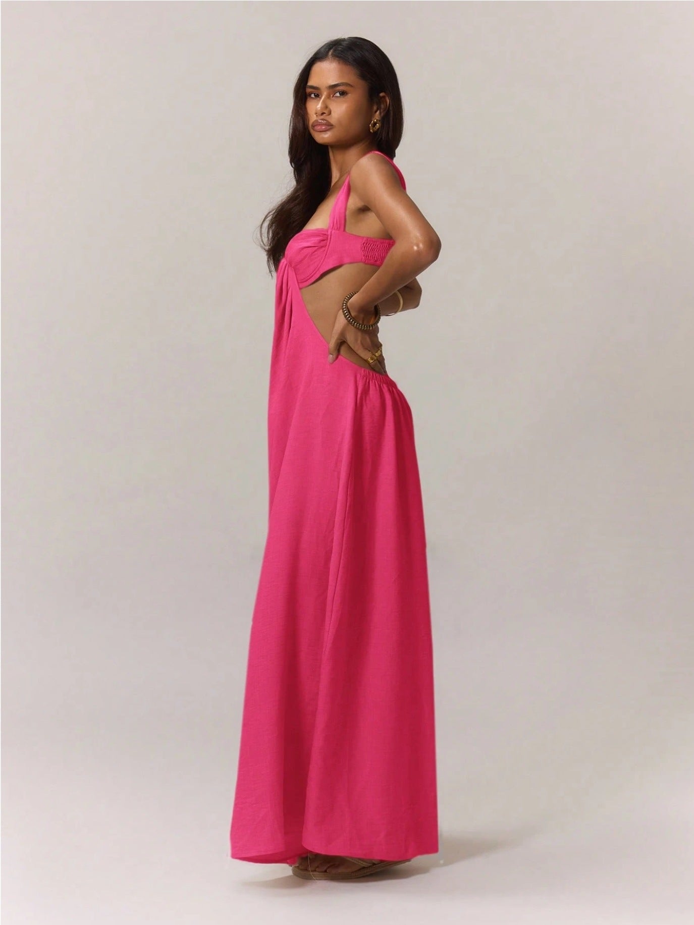European And American Leisure Tied Spaghetti-strap Trendy Jumpsuit