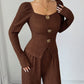 Metal Rose Buckle Slim-Fit Fashionable Womens Suit