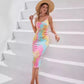 Printed Sleeveless Sling Dress Mid-length Women