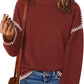 Solid Round Neck Pullover Sweater Autumn And Winter Loose Long Sleeve Tops For Women Clothing