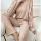 Solid Color Fashion Casual Long Sleeve Pants Two-piece Set