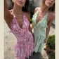 Women's Halter Fashion Printing Long Dress