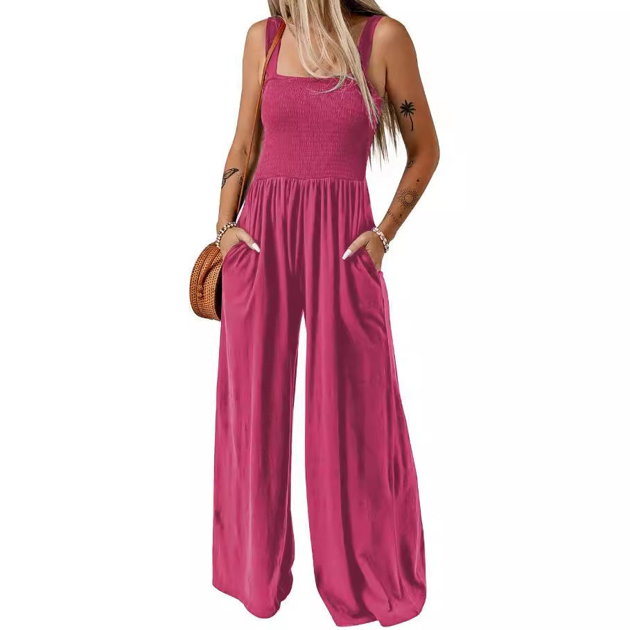 Sleeveless Tube Top Women's Commuting Wear Vest Jumpsuit Loose Wide Leg