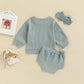 Infant Spring And Summer T-shirt Shorts Solid Color Suit