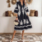 Summer New Women's Clothing V-neck Casual Style Loose Print Dress
