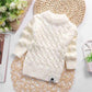 Chemise en tricot épais et pelucheux pour bébé et enfant, col rond, taille haute