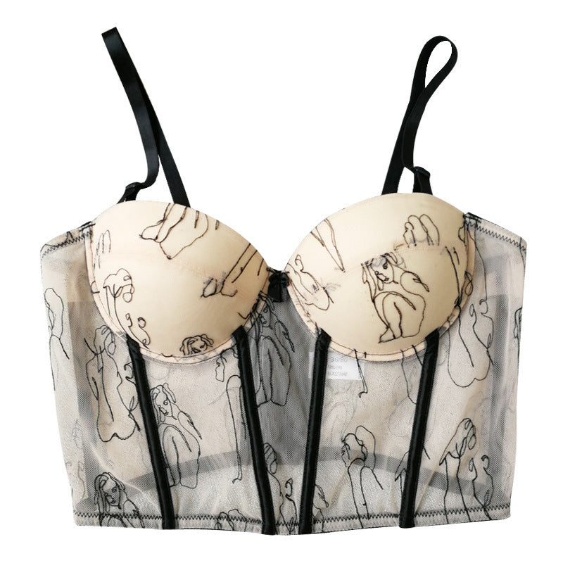 Portrait Suspender See-through Top