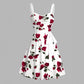 Vintage Rose Print Midi Dress With Belt