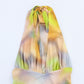 Ethnic Floral Print Silk Net Hanging Collar Dress