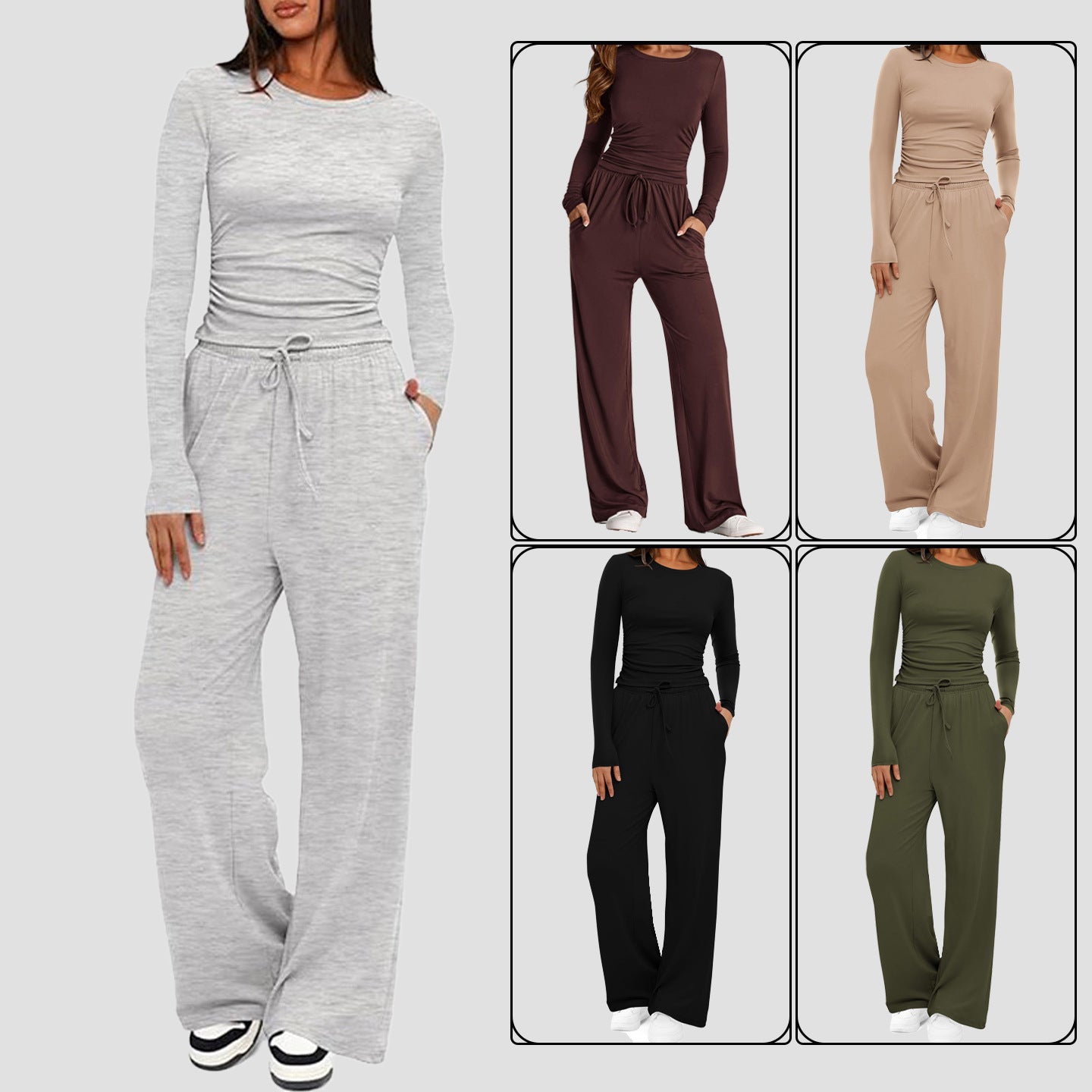 Women's Suit Long Sleeve Solid Color Casual Suit