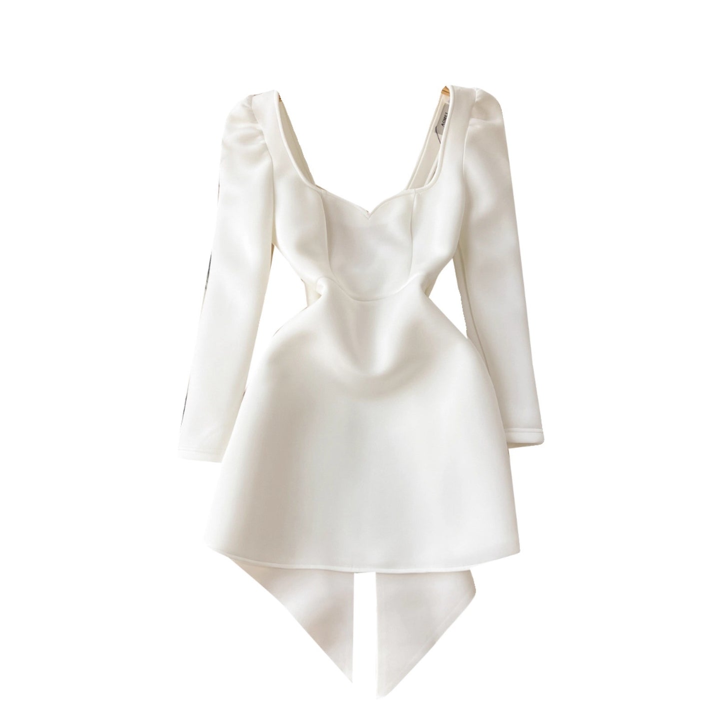 Women's Hollowed-Out Backless Dress With Bow Decoration And Defined Waist