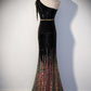 Robe femme noble tempérament design sens gland paillettes longue fendue queue de poisson jupe banquet