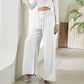 Pantalon droit à jambes larges et élastique, taille haute, décontracté, tendance, pour femme
