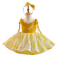 Golden Western Style Girls Birthday Short Formal Dress