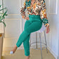 Women's Digital Printing Long-sleeved Shirt With Belt Trousers Suit