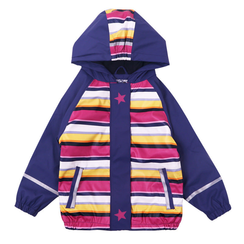 Children's PU Leather Waterproof Raincoat