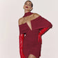 Womens Sexy Off-shoulder Strapless Long-sleeve Dress
