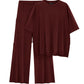 Casual Short Sleeve Pullover Top Wide Leg Pants Casual Suit