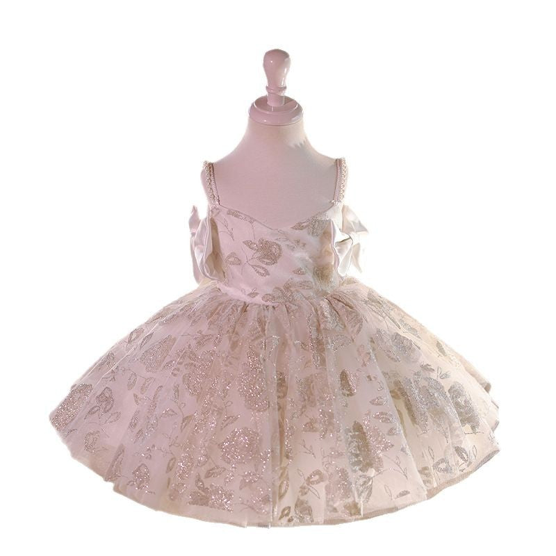 Light Luxury Minority Flower Girl Wedding Little Girl Piano Playing Princess Dress