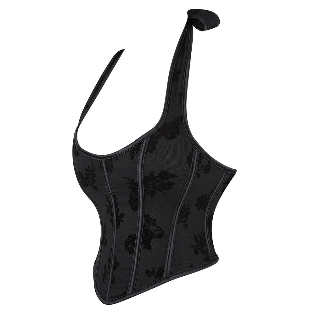 Women's Breathable Mesh Halter Body Shaping Top