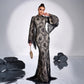 Long Sleeve Round Neck Lace Banquet Dress