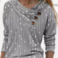 Women's Irregular Collar Printed Long Sleeve Top