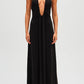 European And American Solid Color See-through Low Cut Sleeveless Dress Women