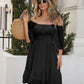 Women's Temperament Square Collar Lace-up Bow A- Line Skirt