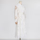 Lapel Long Lantern Sleeve Mid-length With Embroidery Dress