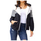 New Stitching Hooded Long-sleeved Women's Windbreaker