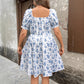 Women's Printed Short-sleeve Knee-length Dress