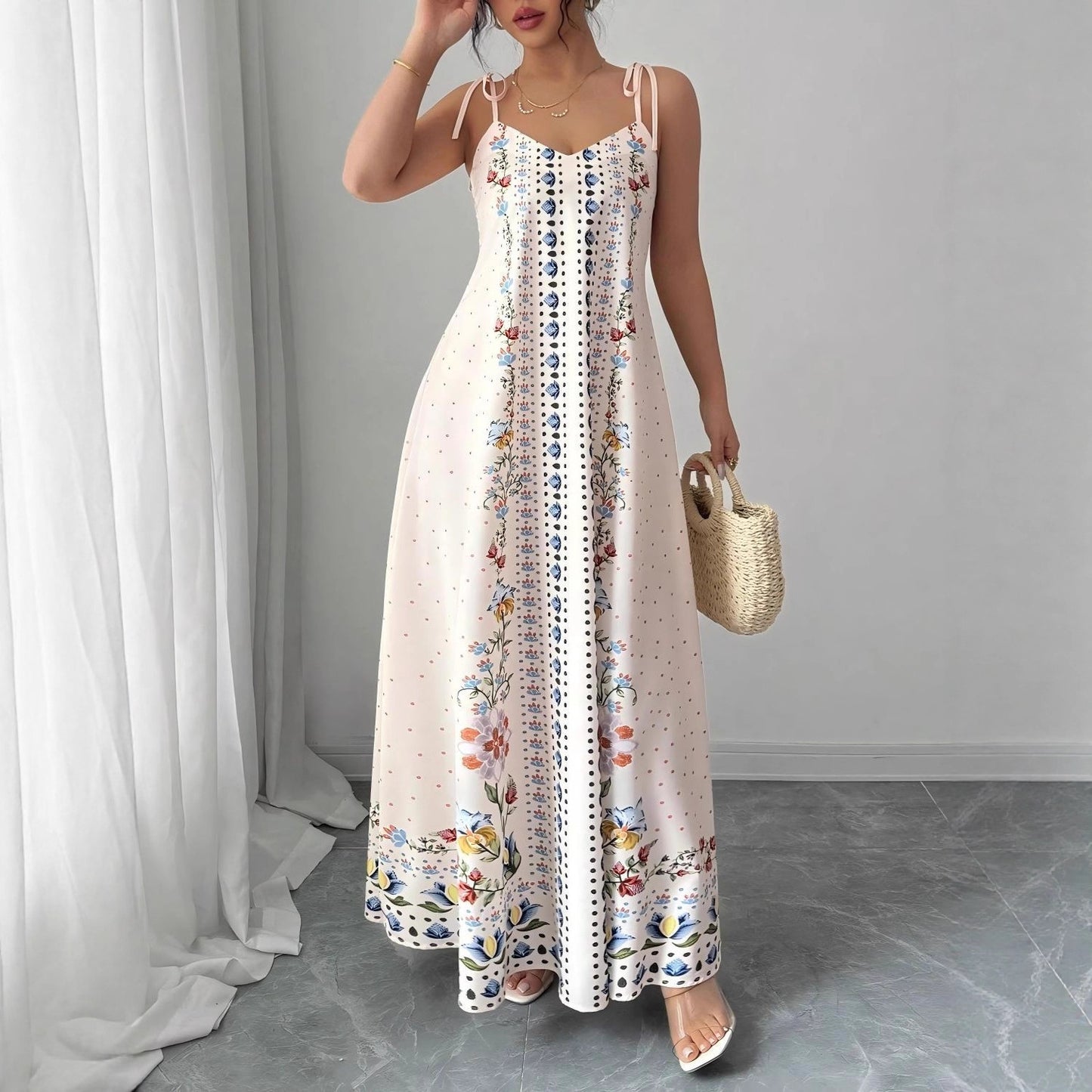 Women's Fashion Sleeveless Dress With Thin Straps