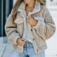 Manteau d'hiver en laine kaki pour femme, épais et chaud, à manches longues