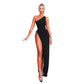 Slit Shoulder Metal Ring Slim Fit Dress