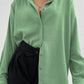 Women's Fashion Casual Polo Collar Pleated Shirt