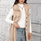 Autumn And Winter New Polo Collar Sleeveless Loose Cardigan Vest