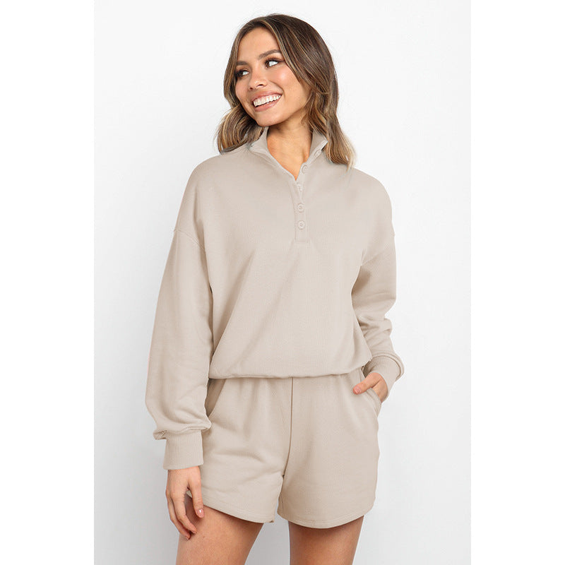 Combinaison de sport ample de couleur unie pour femmes, tenue de yoga