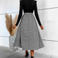 Robe amincissante taille haute à manches longues et col haut
