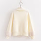 Women's Autumn Half Turtleneck Kitten Embroidered Knit Sweater
