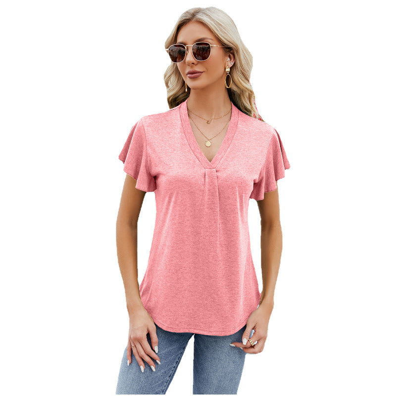 Fashion Short Sleeve T-shirt Top For Women