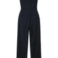 Combinaison ample noire en lin mélangé pour femme, style soutien-gorge