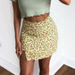 Jupe trapèze skinny à fleurs fendues