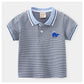 Children's Cartoon Short Sleeve Striped T-shirt