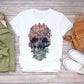 T-shirt personnalisé pour femme avec imprimé tête de mort, papillon et plante