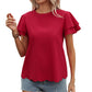 Women's Double-layer Ruffle Sleeve Solid Color Top