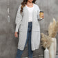 Pull ample mi-long tissé grande taille, style européen et américain, manteau à manches lanternes et double poche